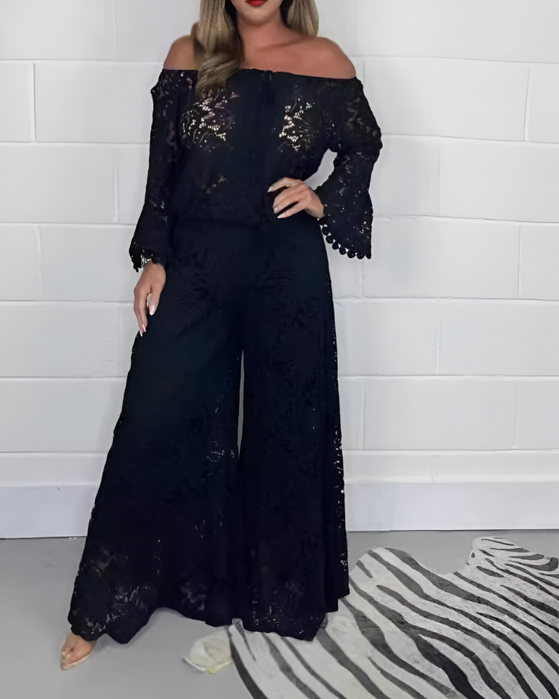 Schouderloos kanten jurk met ruime snit – Boho-chic ontmoet elegantie